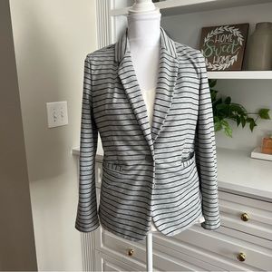 Noir Stripe Blazer Cardigan Gray & Navy Size M